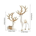 thumbnail image 3 of Moocorvic 2Pcs Resin Reindeer Figurines Christmas Table Decorations White, Sitting & Standing Deer Statues for Living Room, Bedroom, Christmas Gifs, 3 of 9