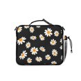 thumbnail image 2 of Daisy Pioneer Flower Black Pattern Insulated Lunch Bag with Shoulder Strap and Bottle Holder,Bento School Lunch Bag Box,11x9.5x3.5 Inches, 2 of 4