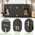 thumbnail image 4 of 71" Dog Crate TV Stand for 2 Large Dogs, Extra Large Double Dog Kennel Furniture with 2 Drawers and 2 Lockable Sliding Doors, Wooden Furniture Dogs Crate for Indoor Home Living Room, Black, 4 of 7