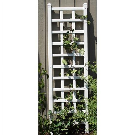 Dura-Trel Providence 22 x 75 Inch PVC Vinyl Outdoor Garden Patio Trellis, with Ground Anchors, White