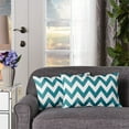 thumbnail image 3 of Noble House Ernest Zig Zag Striped Rectangular Throw Pillow in Teal (Set of 2), 3 of 15