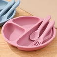 thumbnail image 2 of Portable Silicone Feeding Set for Infants - Includes Blue Baby Plate, Spoon, and Fork, Ideal for Toddlers., 2 of 6