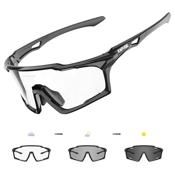 Kapvoe New Outdoor Photochromic Sunglasses Men Driving Bike Cycling Glasses Women Bicycle Riding Hiking Sports UV400 Goggles