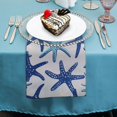thumbnail image 4 of Nawy Starfish Body Nautical Navy Blue and Turquoise Sea Stars Summer Beach Marine Ocean Animal Theme Cloth Napkins 2 PCS, 4 of 7