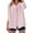 Pink, variant on ManxiVoo Women's Ruffled V Neck Blouse Long Sleeve Loose Fit Patchwork Solid Color Button Down Shirt Elegant Casual Tops L Size Blue