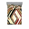 thumbnail image 2 of Abstract Bedding Set with Sheet & Covers, Trippy Forms in Grunge Effects Butterflies Retro Illustration, Printed Bedroom Decor 2 Shams, 4 Sizes, Pale Yellow Caramel, by Ambesonne, 2 of 3