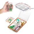thumbnail image 2 of Pack of 6 Plastic Small Fishing Tackle Box Organizer with 4 Compartments, Clear Mini Fishing Tackle Storage Boxes with Dividers, Transparent Fish Pocket Tackle Storage Box Lure Box, 2 of 9
