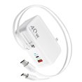 thumbnail image 1 of Cargador USB C retráctil, enchufe de pared, 40 W, carga rápida, 1 of 6