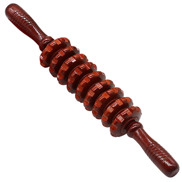 Rodillo de masajeador de madera Masaje de mano Punto de activación Rodillo de liberación muscular Ma Abanopi Rodillo de madera