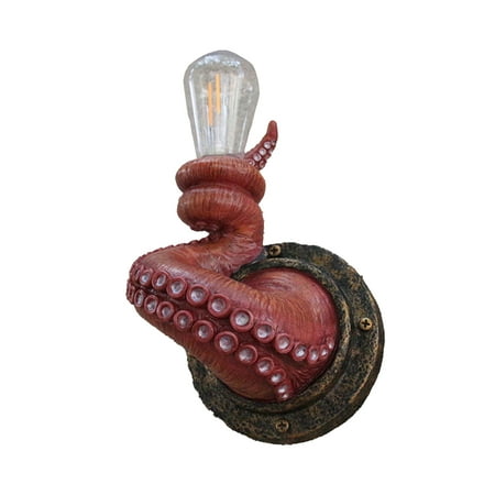 

Wanwan Wall Sconce Light Octopus Tentacle Shape Realistic Resin Creative Animal LED Wall Aisle Lamp for Bar