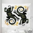 thumbnail image 1 of Reptile Tapestry, Southwestern Lizard Animal Art Triangle Scales Tribal Illustration, Fabric Wall Hanging Decor for Bedroom Living Room Dorm, 5 Sizes, Amber and Charcoal Grey, by Ambesonne, 1 of 1