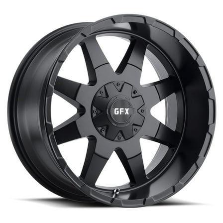 TR-12 Custom Wheel 17x9 inch 6-135 Bolt-Pattern 0 Offset Matte Black Rim Style 8 Spoke for Truck