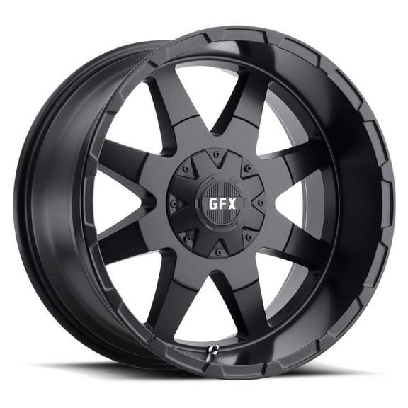 TR-12 Custom Wheel 17x9 inch 6-135 Bolt-Pattern 0 Offset Matte Black Rim Style 8 Spoke for Truck