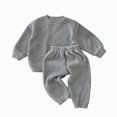 thumbnail image 4 of HCNTES Baby Boy Winter Clothes Baby Boys Outfit 2PCS Sweatshirt and Jogger Pants Set Cute Outfits Toddler Sports Set Casual Loose Two Piece Set Fall Winter Clothing Set, 4 of 4