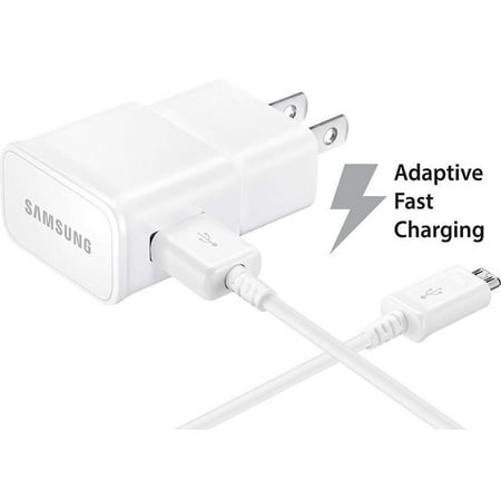 Samsung Galaxy J3 (2016) Adaptive Fast Charger Micro USB 2.0 Cable Kit! [1 Wall Charger + 5 FT Micro USB Cable] AFC uses dual voltages for up to 50% faster charging! - Bulk Packaging - New