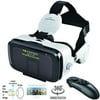 VR Headset Virtual Reality Headset 3D Glasses with 120°FOV, Anti-Blue-Light Lenses, Stereo Headset, for All Smartphones with Length Below 6.3 inch Such as iPhone & Samsung HTC HP LG etc.