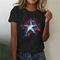 thumbnail image 4 of SELONE 4th of July Womens Shirts Trendy Star Tops Crewneck Short Sleeve Clothes Independence Patriotic Graphic Wear, 4 of 7