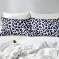 thumbnail image 2 of Blue Leopard Bedding Set Twin Size Teens Adult,Geometric Striped Bed Sheets Set,Abstract Pattern Flat Fitted Sheet,Aesthetic Art Top Sheet with 1 Pillowcase, 2 of 6