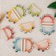 thumbnail image 3 of Wooden Semicircle Hand Rattle, Children's Musical Instrument Hand Grip Rattle Educational Fun Toys Baby Early Education Teaching Aids, 3 of 4