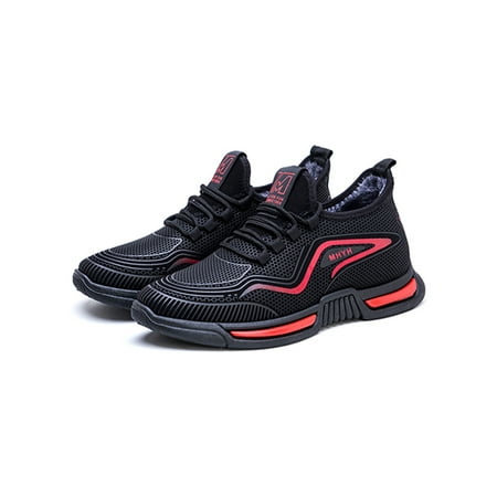 

Tenmix Mens Sports Sneaker Plush Lining Casual Walking Shoe Low Top Athletic Shoes Lace Up Sneakers Gym Comfortable Slip Resistant Trainers Plush Lining Red 7.5