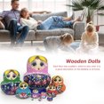 thumbnail image 1 of Muñecas Matryoshka de madera para niños juguetes de anidación rusos hechos Ehuebsd a mano regalos de Navidad manualidades decoración del hogar, 1 of 9