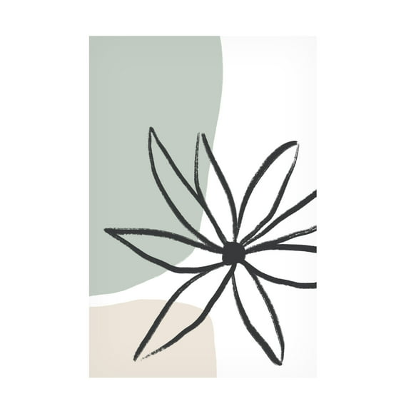 Trademark Fine Art uplusmestudio Flower Mint And Cream Canvas Wall Art