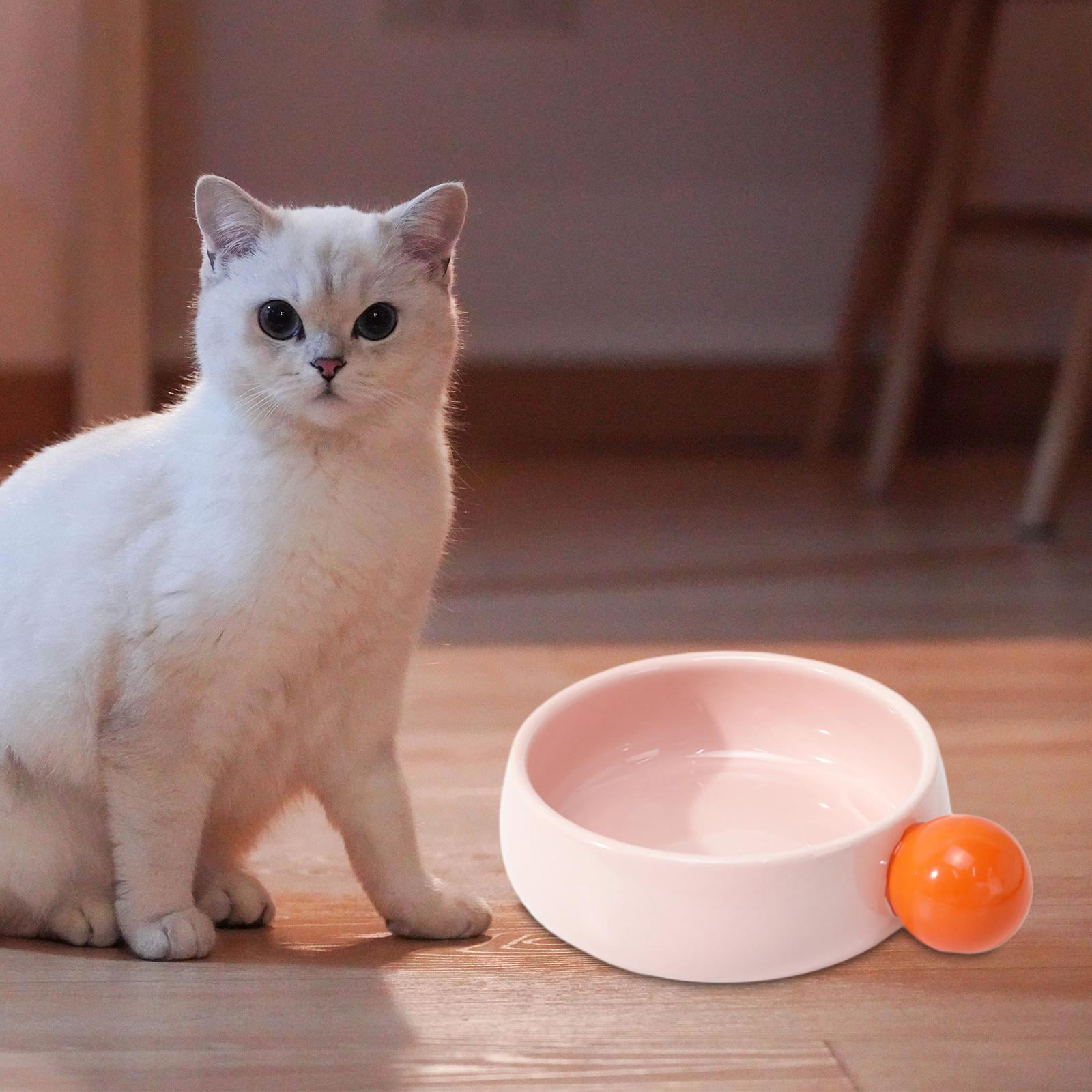 Gazechimp Cat Bowl Portable Wide Cat Dish for Pet Supplies Small Animals Pets Supplies Pink