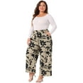 thumbnail image 3 of DARING DIVA Women's Plus Palazzo High Waist Wide Leg Pant with Pockets 4X Khaki, 3 of 6