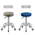 thumbnail image 5 of Round Bar Stool Seat Covers, Light Blue Leopard Print Elastic Round Chair Cover Stool Seat Slipcover Bar Stool Cushions Round Pad for 12-14 inch, 5 of 7
