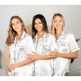 thumbnail image 2 of Bridesmaid Gifts Wedding Party Bridal Personalized Pajamas Set Satin Custom Pjs Silk Summer Customized Pajama Sleepwear Sets, 2 of 7