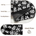 thumbnail image 6 of 2x3 Ft Entryway Area Rug, White Leaves Kitchen Rug Runner Washable Floor Mat, Black Vintage Spring Botanical Leaf Plants Non Slip Indoor Door Mat Throw Carpet for Bathroom Living Room Bedroom, 6 of 8