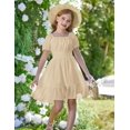 thumbnail image 3 of Arshiner Girls Tie Back Short Sleeve Ruffle Hem Off Shoulder Casual Elegant Dresses, 3 of 6