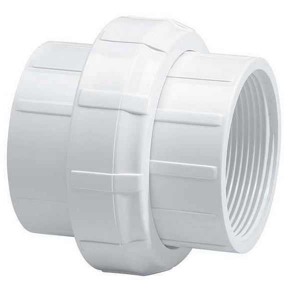 ZoroSelect PVC Union, FNPT x FNPT, 2 in Pipe Size