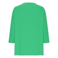 thumbnail image 4 of Girls 3/4 Length Sleeve Tops Fashion V Neck T Shirts Dressy Blouses Business Casual Tunic Tops Green 120, 4 of 5