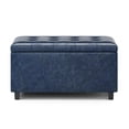 thumbnail image 5 of Cosmopolitan 34 in.W Contemporary Storage Ottoman in Denim Blue Faux Leather, 5 of 11