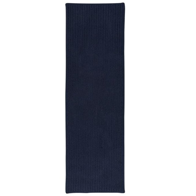 Colonial Mills Rug PU34R024X144S All-Purpose Mudroom Braided Runner Navy - 2 x 12 ft.