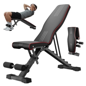 FitRx Workout Bench with Adjustable Incline, Curl Bar, Leg Lever