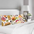 thumbnail image 2 of ABPHOTO Cartoon Burger Pizza Slice Pillow Covers Pillowcase 20x60 inch Roll Doner Kebab Potato Donut Body Pillow Case Protector, 2 of 2