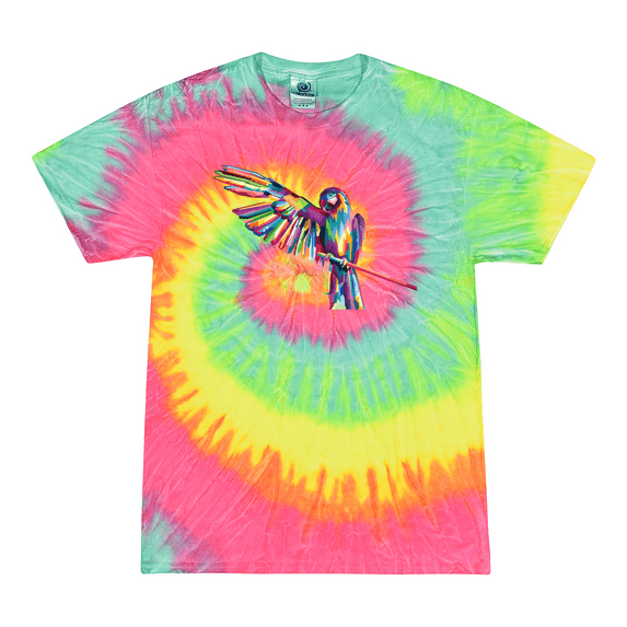 Rainbow Trippy Psychedelic Parrot Animal Lover Tie-Dye T-Shirt