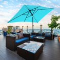 thumbnail image 6 of KISS THE WATER 10 x 6.5ft LED Outdoor Patio umbralle Outside Table Umbrellas,Polyester canopy,Lake Blue., 6 of 7