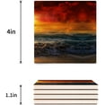 thumbnail image 3 of POGLIP Rough Sea Set of 6 Coaster for Drinks, Absorbent Ceramic Stone Coasters Cup Mat with Cork Base for Home Kitchen Room Coffee Table Bar Decor, 3 of 4