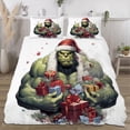 thumbnail image 3 of Juego de edredón navideño Hulk Comfort Twin para niños y adultos, regalo de 3 piezas, estampado de dibujos animados, tamaño King, funda de almohada y sábana, 3 of 6