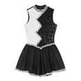 thumbnail image 6 of inhzoy Womem's Figure Skating Dress Sleeveless Shiny Sequins Contemporary Modern Dancewear Black XL, 6 of 8