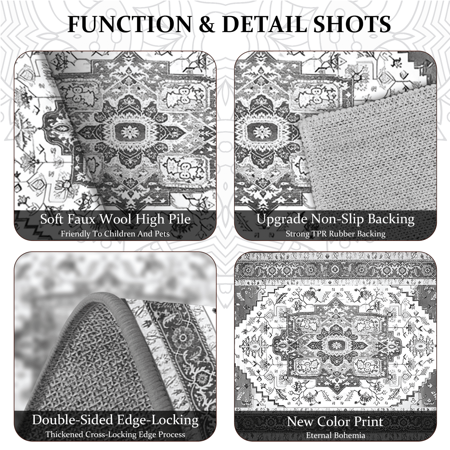 3 Pieces Kitchen Rug Sets with Runner Non Slip Washable Mats for Floor Thick Kitchen Floor Mat Carpet Runner Rugs for Hallway Laundry Holiday Decor