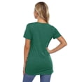 thumbnail image 4 of HA-EMORE Knot Hem Tops for  Women V Neck Short Sleeve  Tunic Casual Blouse, 4 of 9