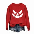 thumbnail image 2 of Feancey Cute Halloween Sweatshirts for Women Holiday Funny Graphic Pullover Sweatshirt Teen Girl Long Sleeve Crewneck Tops Red M, 2 of 5