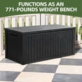 thumbnail image 6 of Uforic 180 Gallon Large Resin Deck Box,Outdoor Garden Waterproof Storage Box with Divider, Waterproof and Lockable,Black, 6 of 9
