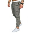 thumbnail image 3 of Men's Slim Fit Casual Long Straight Leg Pants Pencil Jogger Streetwear Cargo Pants Gray M, 3 of 4