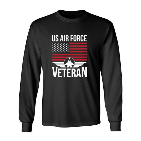 US Air Force Veteran Flag Adult Long Sleeve T-shirt