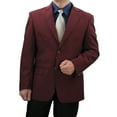 thumbnail image 2 of Sharp Hand Tailored Men 2B Dress Blazer w/1 Pair of Socks, Size 36S-62L - Burgundy 60R, 2 of 4
